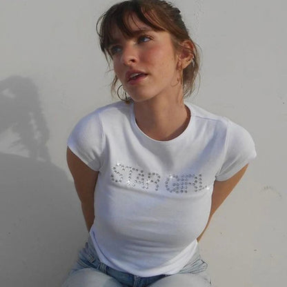 Star Girl Rhinestone Grunge T-shirt