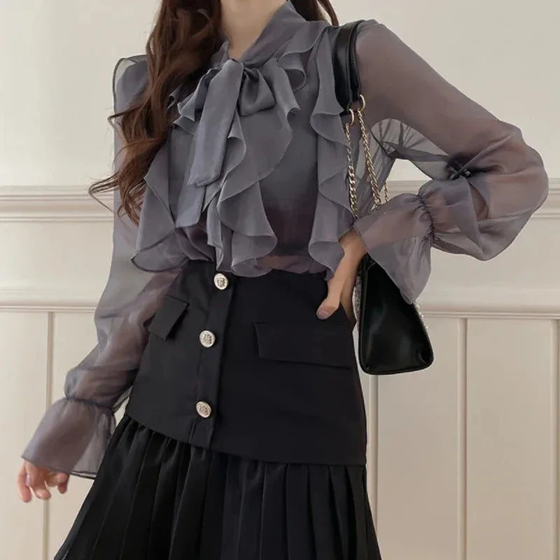 Chiffon Bow Office Lady Blouse