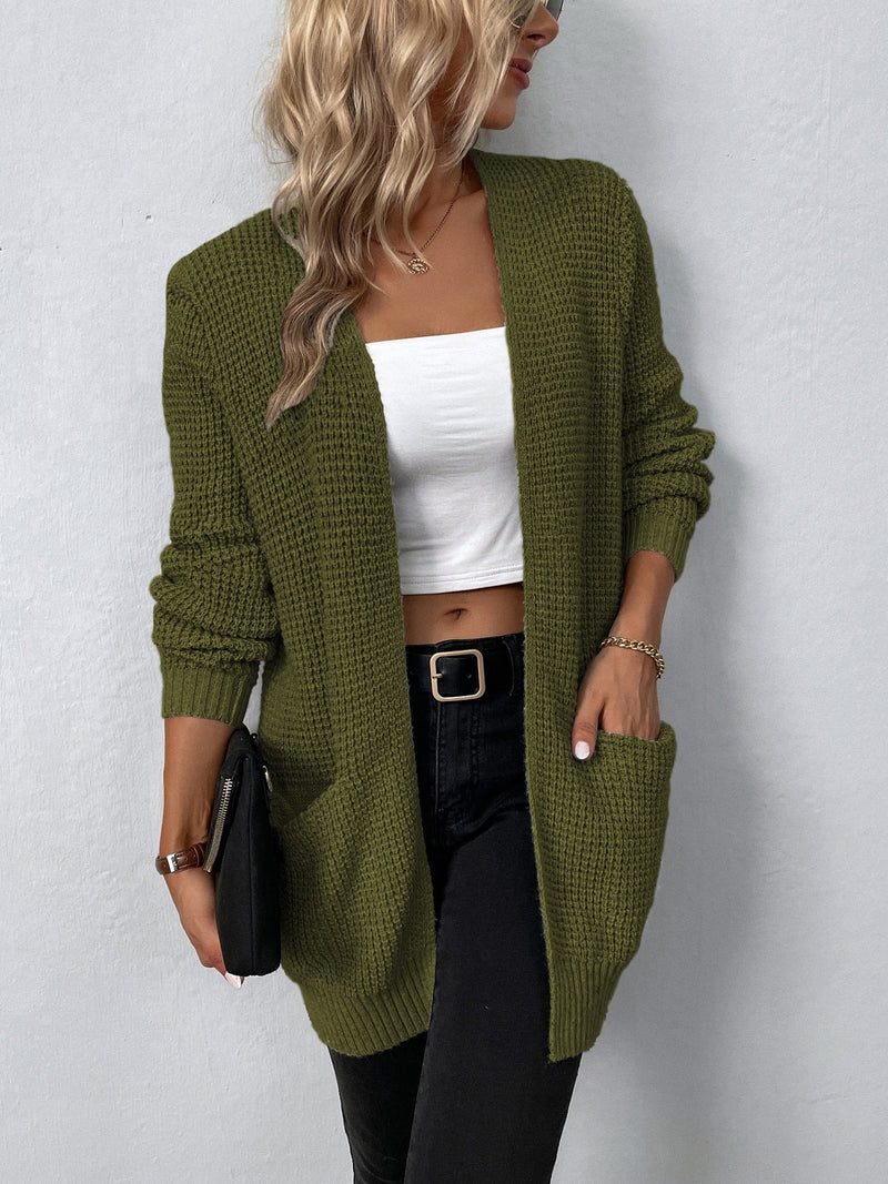 Dressbetty - Color Pockets Long Cardigan