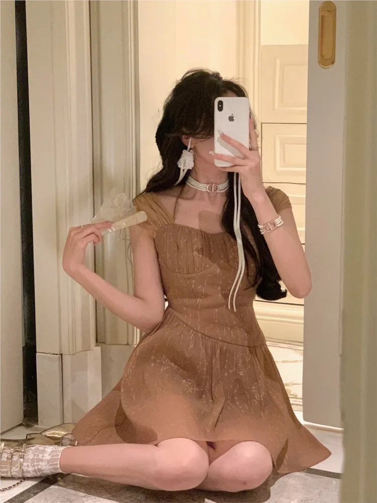Midi Dress for Summer New Prom Evening Party Vestidos Female Clothing Office Dresses