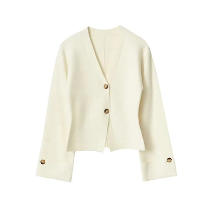 's Cardigan Loose V-neck Knitted Single Breasted Full Sleeve Sweater Female Autumn Winter New Lady Knitwears
