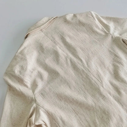 Textured Suits for Double Breasted Long Sleeve Outerwear+raw Hem Shorts Sets Two-piece Set