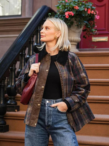 Plaid Printed Jacket Patchwork Turn Down Collar Single Breasted Female Coat Autumn Long Sleeve Zipper Outwear