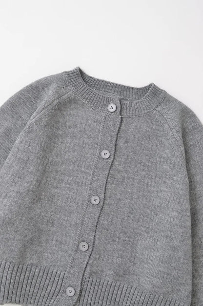 Cropped Cardigan Sweater Autumn Long Sleeve O Neck Single Breasted Jumpers New Knitted Outerwear