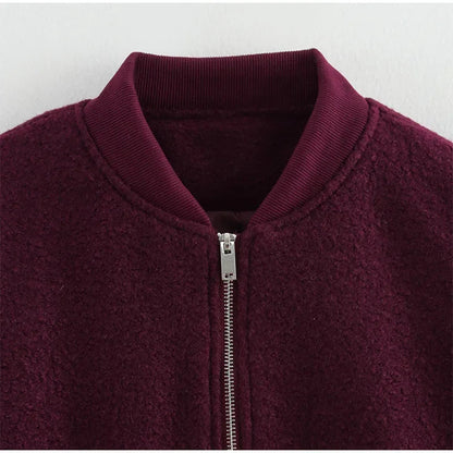 Zipper Long Sleeve O-neck Coat for Spring New Loose Female Jacket Outwear Top High Street