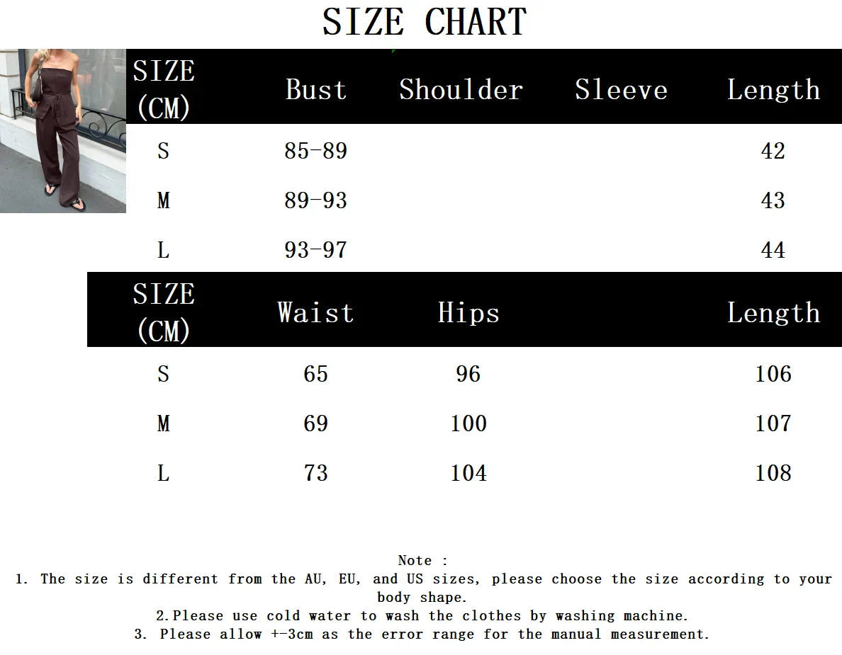 Pants Sets Summer Off Shoulder Lace-up Tube Top+wide Leg Trouser New Simple 2 Piece Set