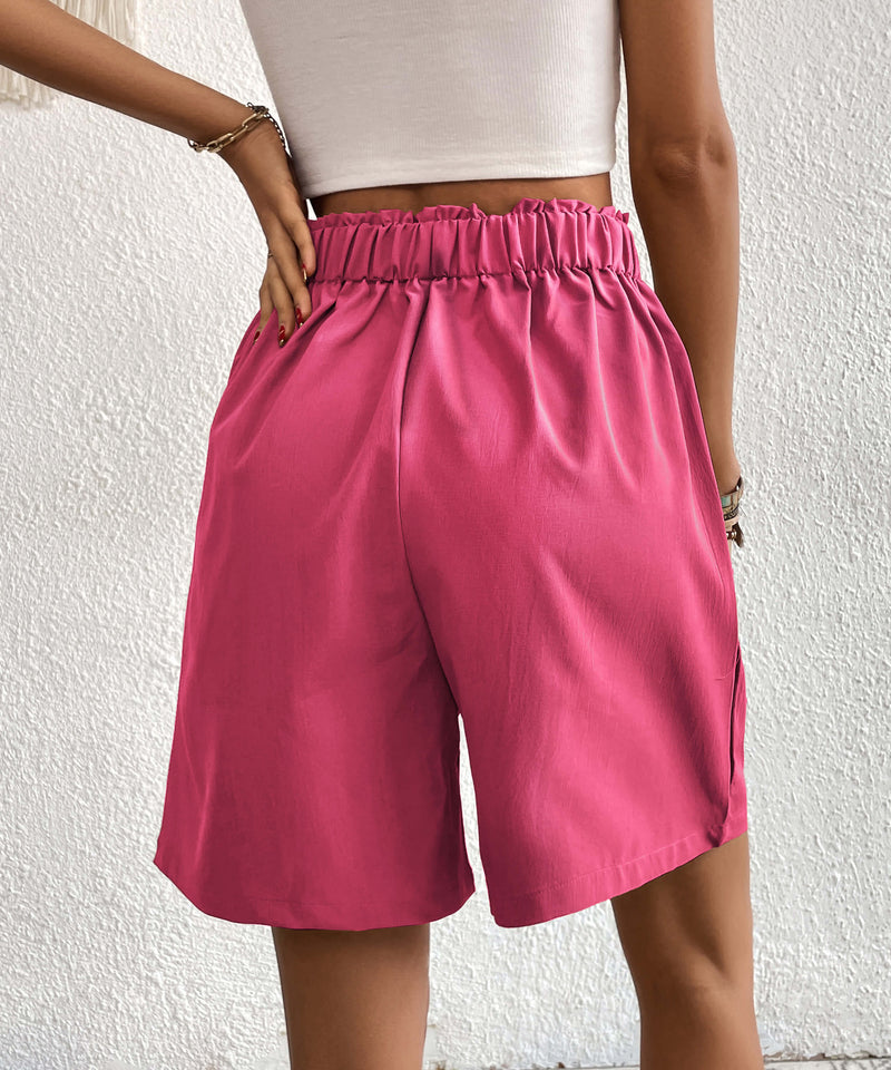 Eden Pocketed High Waist Shorts - Pink
