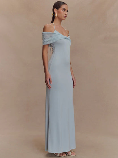 Off Shoulder Strapless Maxi Dress