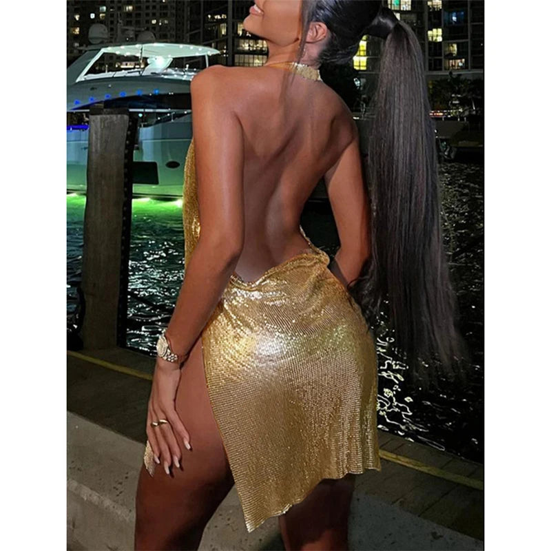 Glitter Sleeveless Bodycon Mini Dress