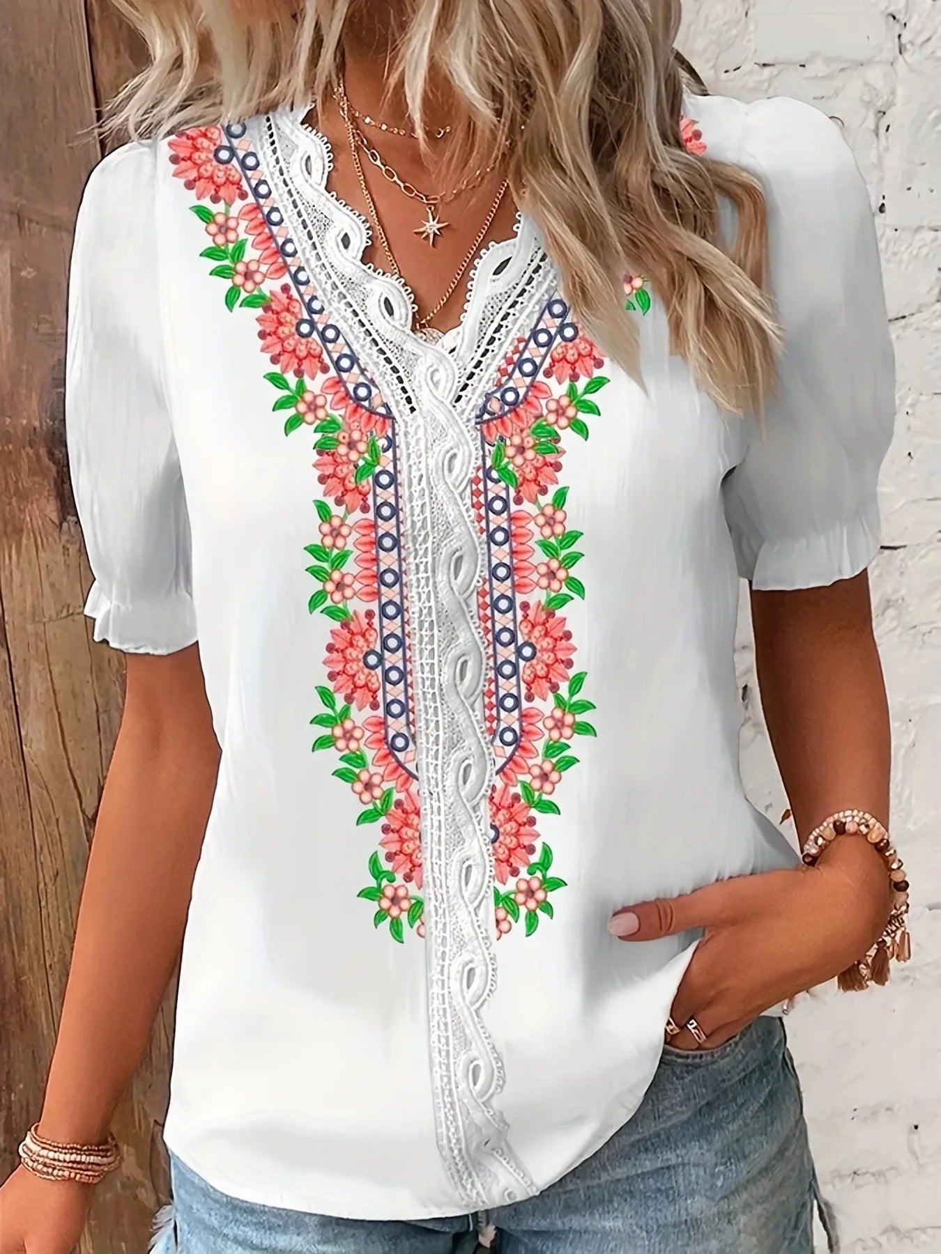 Ruffle Print T-shirt