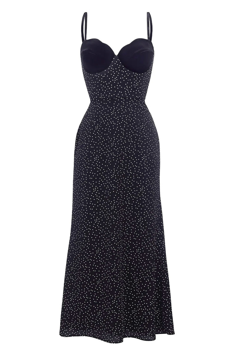 Velvet Insert Midi Dress