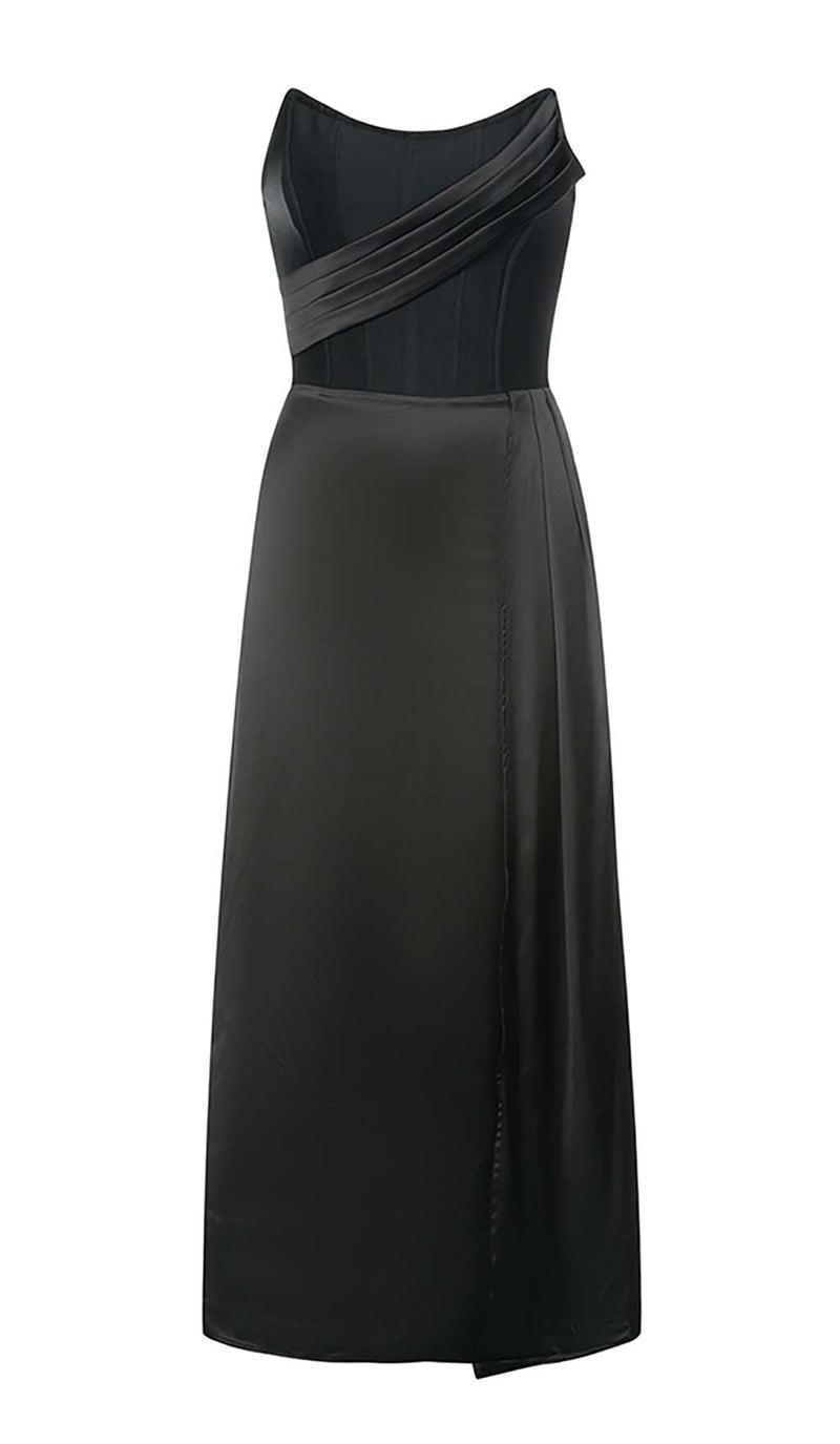 Sleeveless Bandage Midi Dress in Black