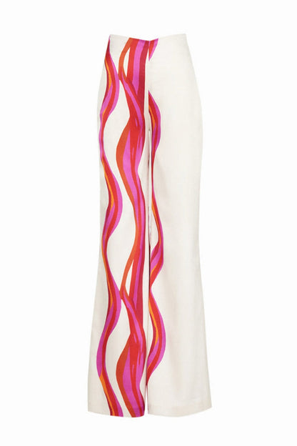 Abstract Waves Two-piece Set - Fuschia