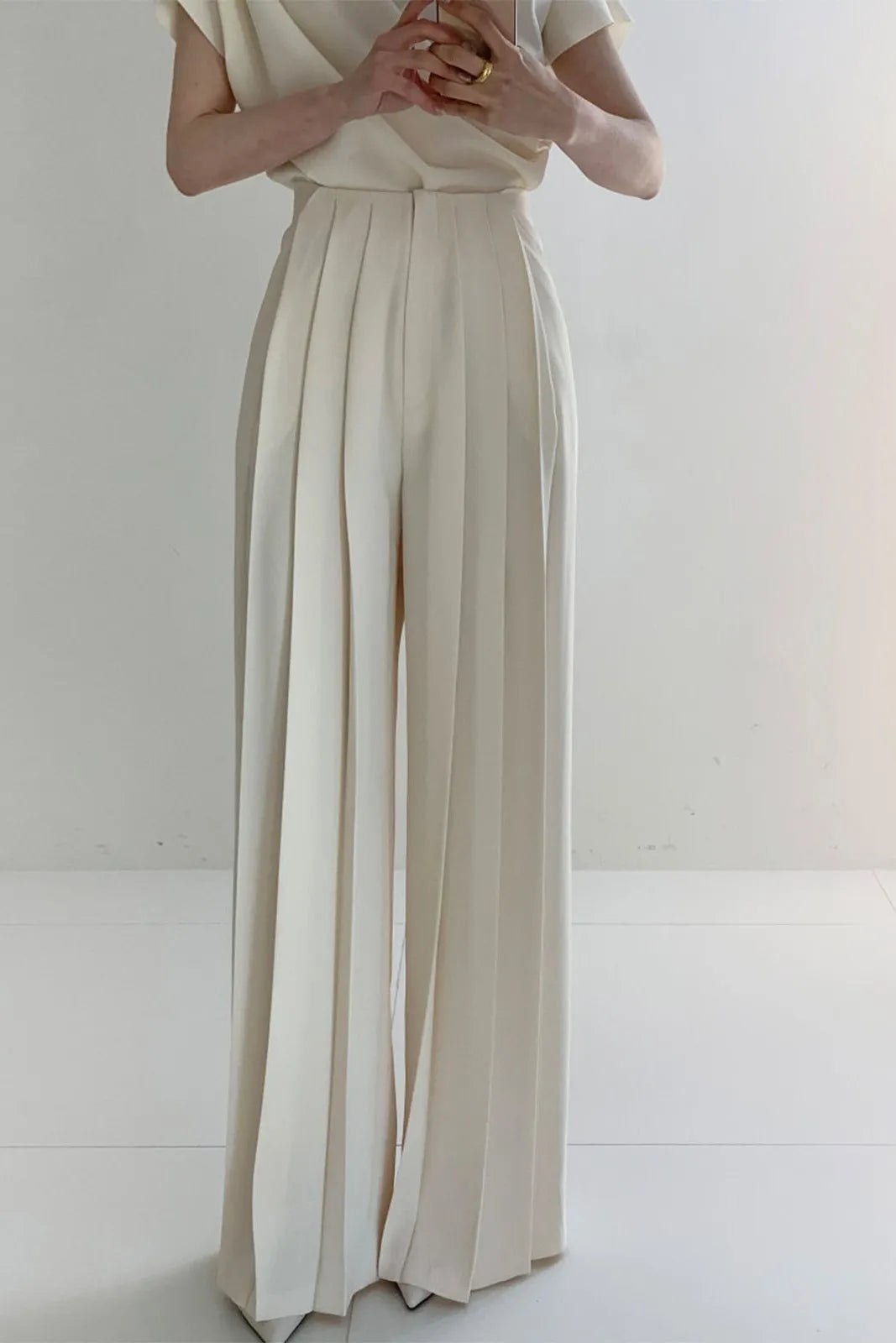 Saga Pleated High Waist Wide Leg Pants