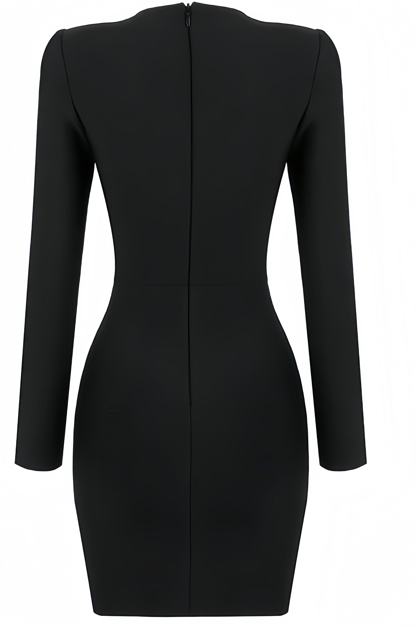 Hera Long Sleeve V-neck Split Mini Dress