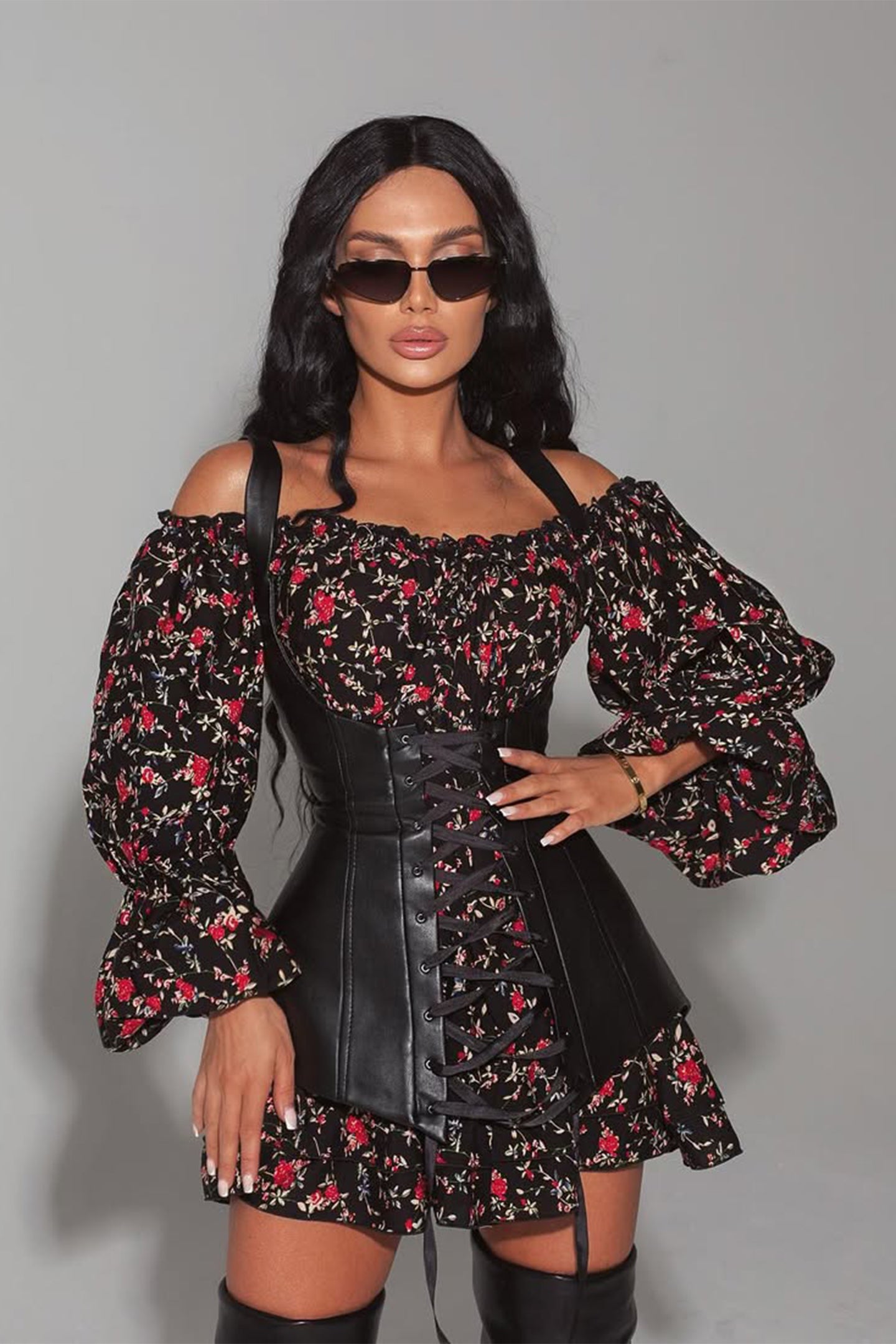 Emma Printed Corset Mini Dress