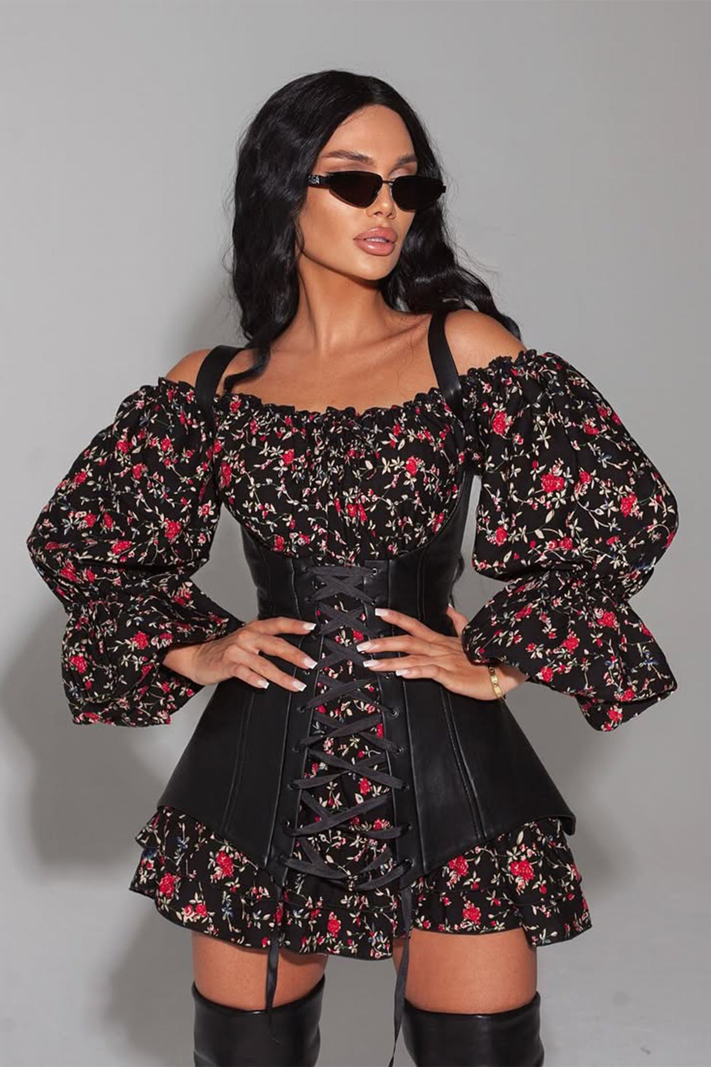 Emma Printed Corset Mini Dress