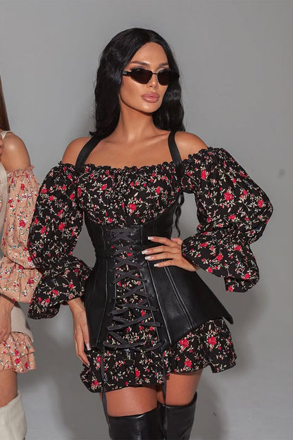 Emma Printed Corset Mini Dress