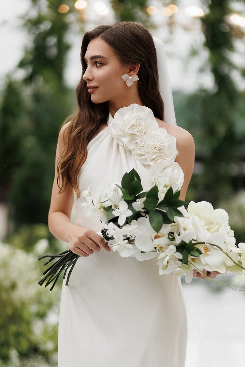 Isabel Halterneck Applique Maxi Dress