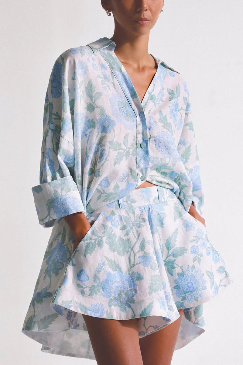 Sally Printed Shirt & Shorts Set