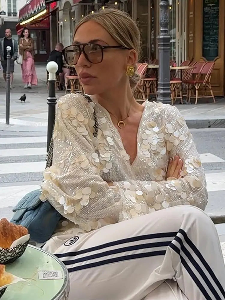 Rhea | Glamorous Sparkling Blouse