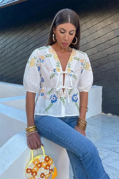 Bowknot Peplum Blouse