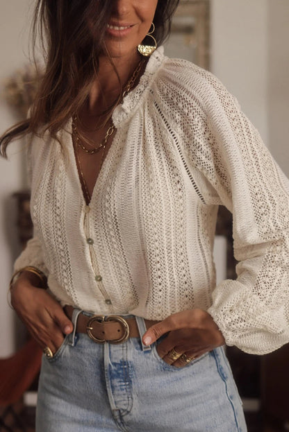 Lace Hollow Out Blouse