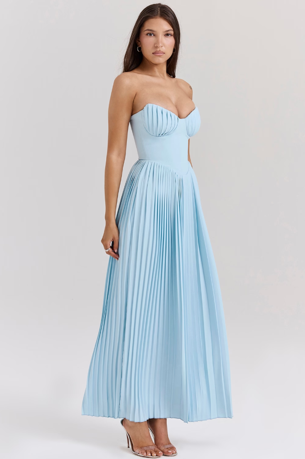 Pleated Elegance Maxi Dress
