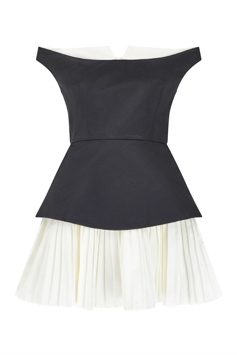 Bertha Color Block Off Shoulder Mini Dress