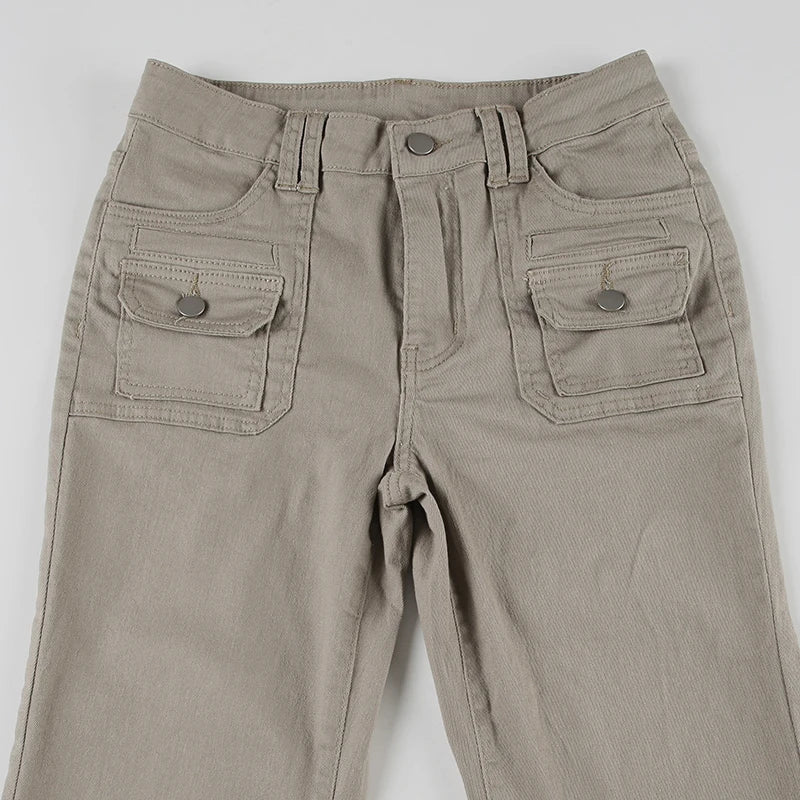 Slim Fit Simple Flared Pants High Causal England Style All-match Basic Jeans Classical Clothing