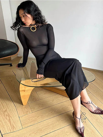 Backless Strappy Long Tulle Maxi Midi Dresses