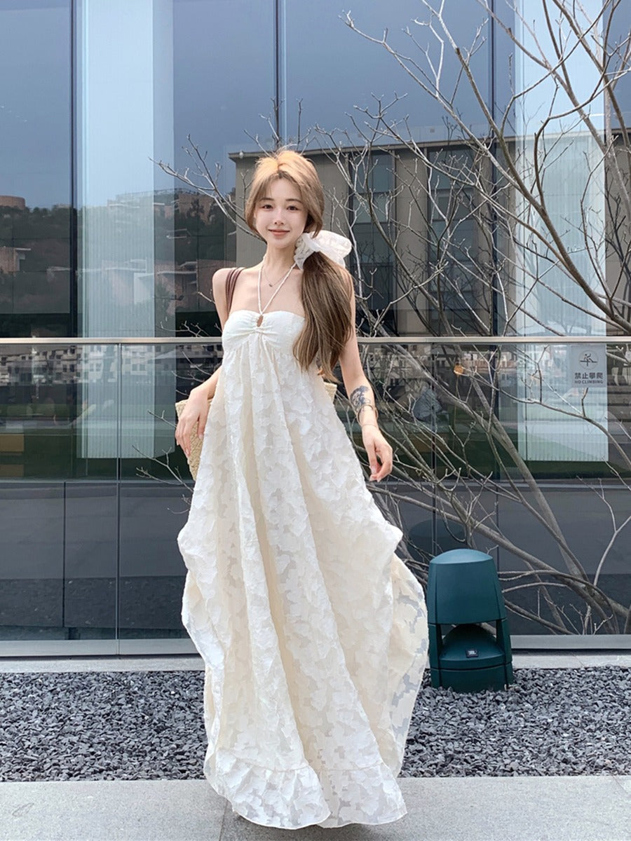 Backless Halter Maxi Dress _ Dreamy Vacation Photoshoot Look