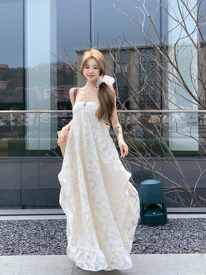Backless Halter Maxi Dress _ Dreamy Vacation Photoshoot Look