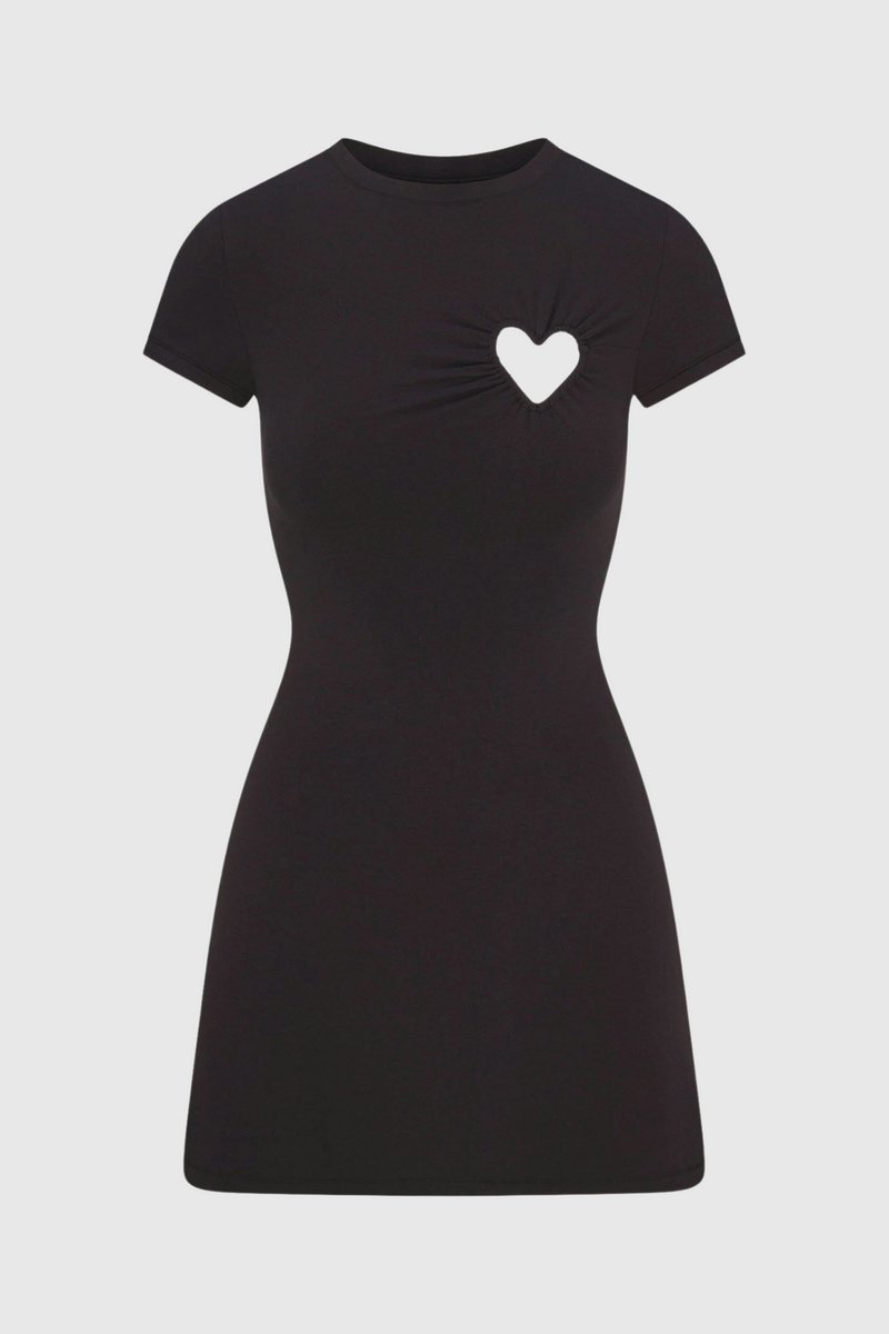 Shalita Heart Mini Dress - Black