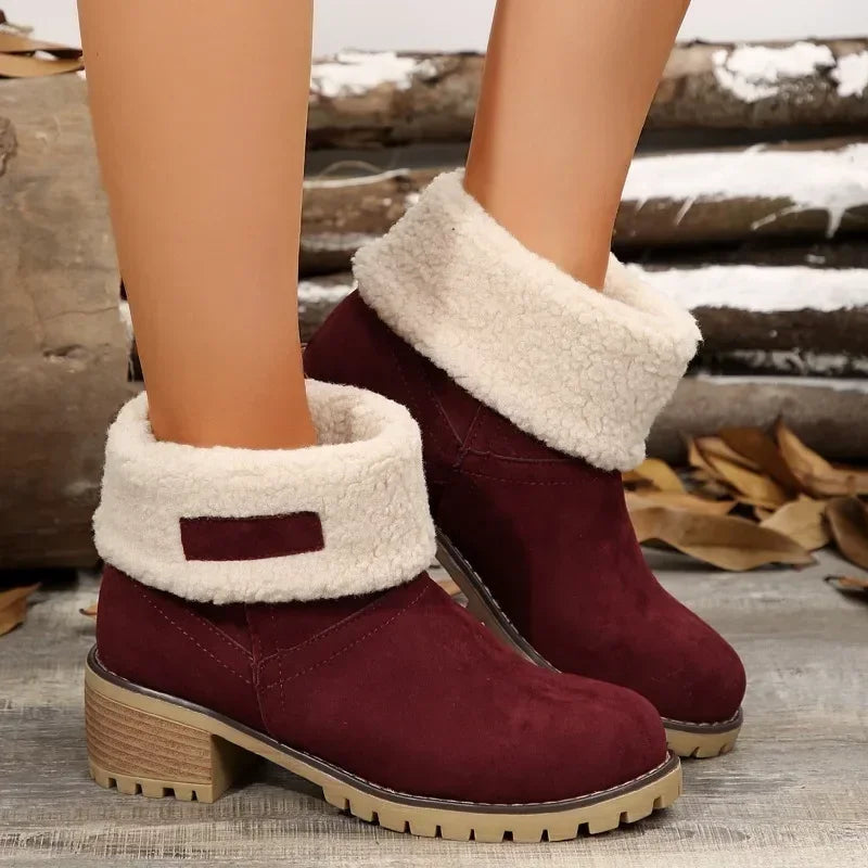 Slip-on Round Toe Plush Warm Comfortable Chunky Snow Boot