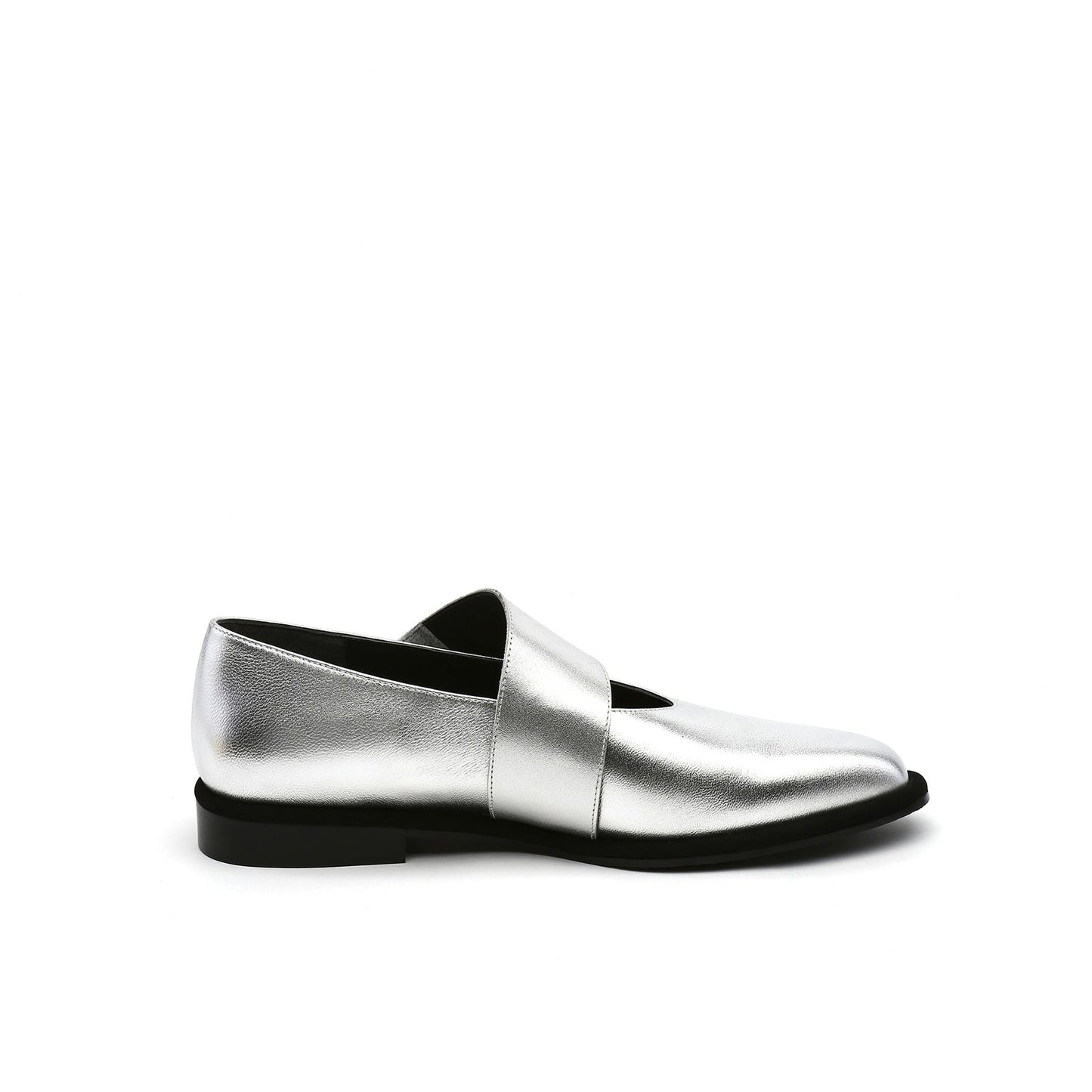 Jady Rose | Simple As Comfort Leather Flat - Silver