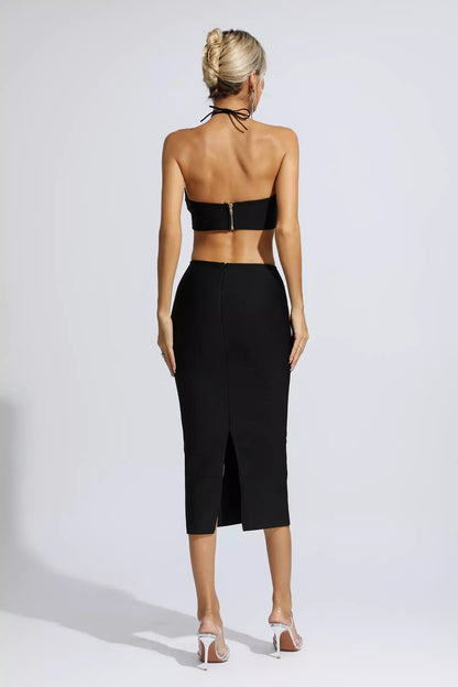 Skye Black Cutout Midi Dress