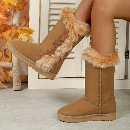 Platform Winter Faux Fur Keep Warm Mid-calf ’s Snow Boot