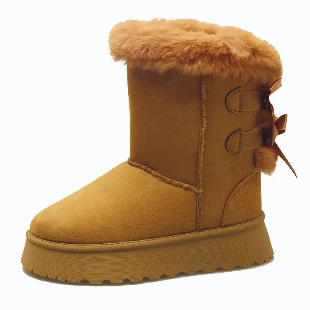 Thick Plush Thick Sole Non-slip Button Retro Snow Boot