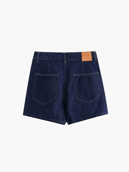 Faelyn - Denim Cropped-top & Skirt Two-piece Set