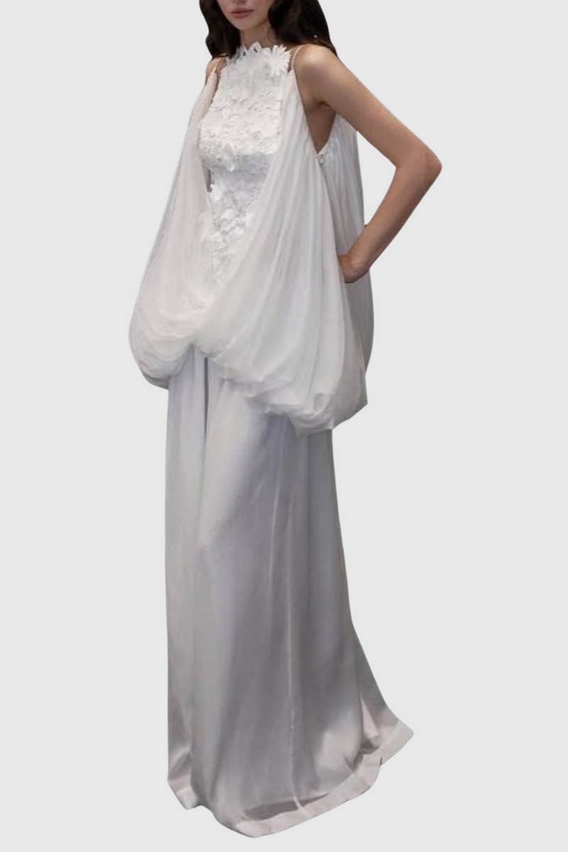 Soleka Lace Puffy Tulle Mini Dress