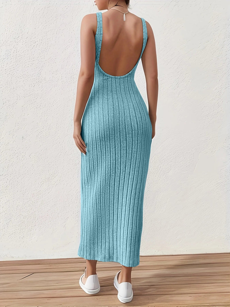 Backless Mid-length Sleeveless Midi Dresses