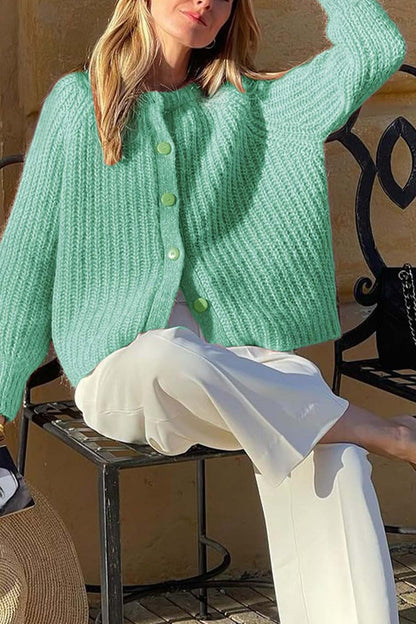 Color Botton Down Cardigan