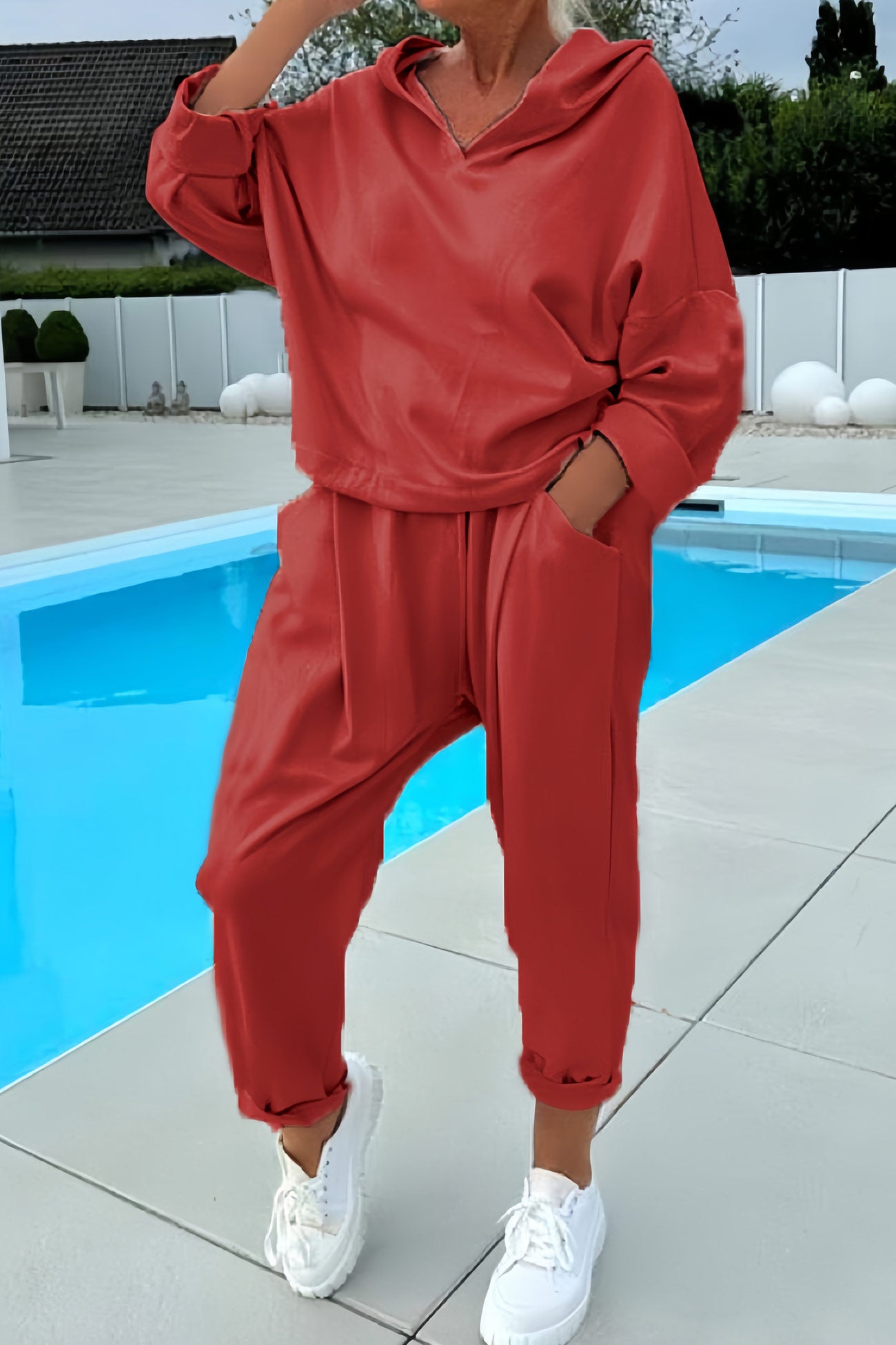 Color Hoodie Haren Pants Set