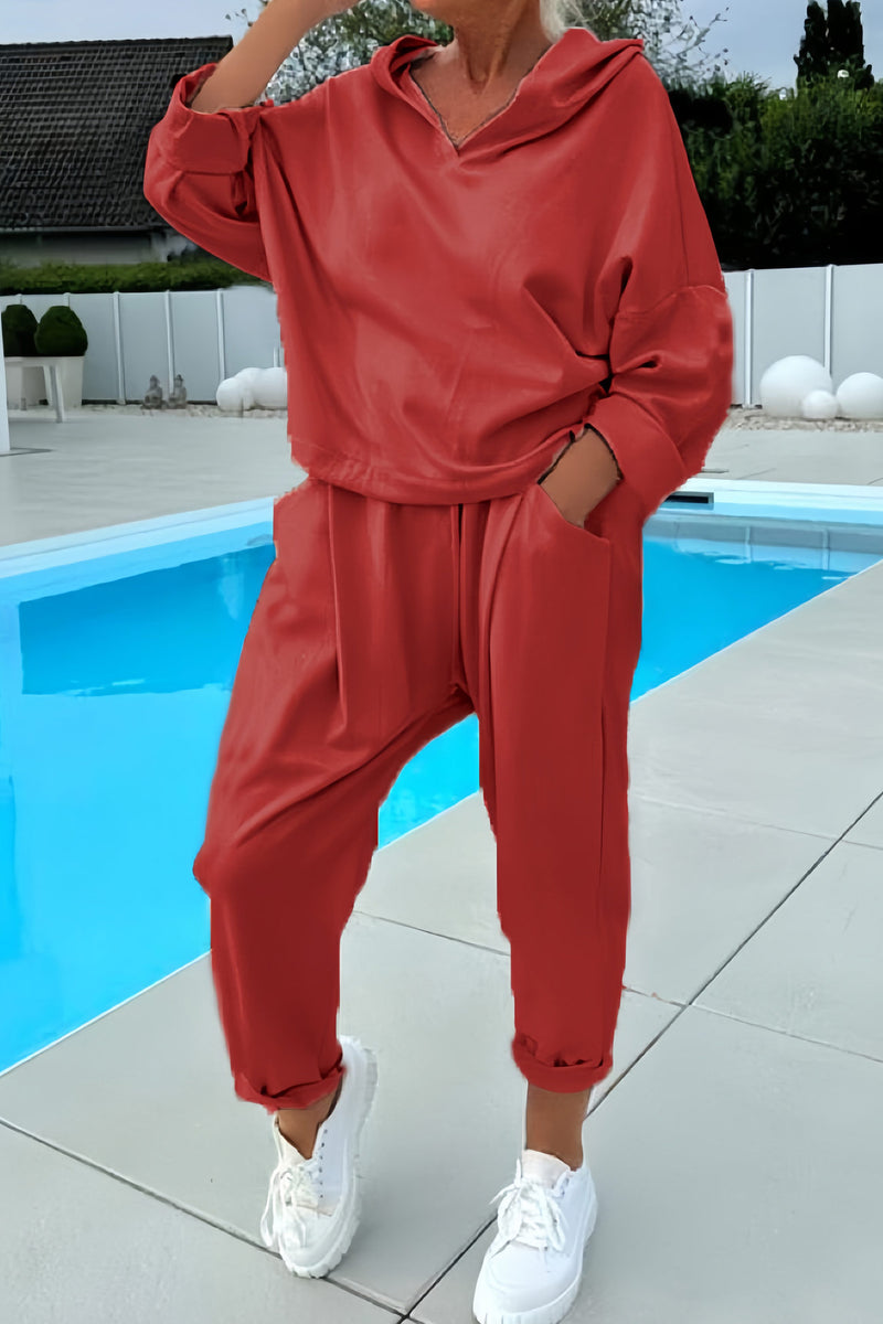 Color Hoodie Haren Pants Set