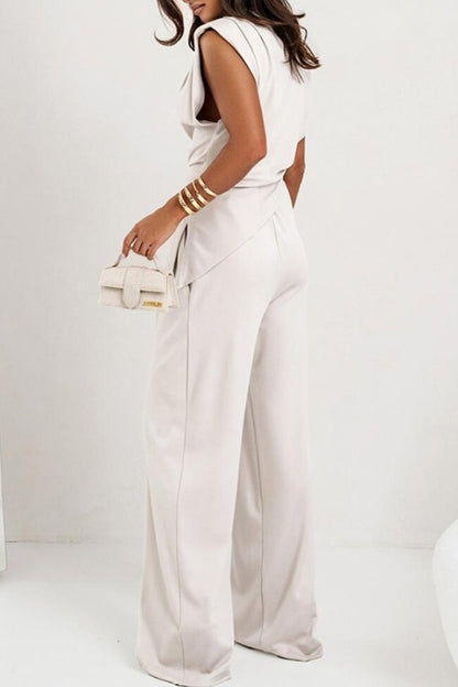 Color Irregular Vest Pants Set
