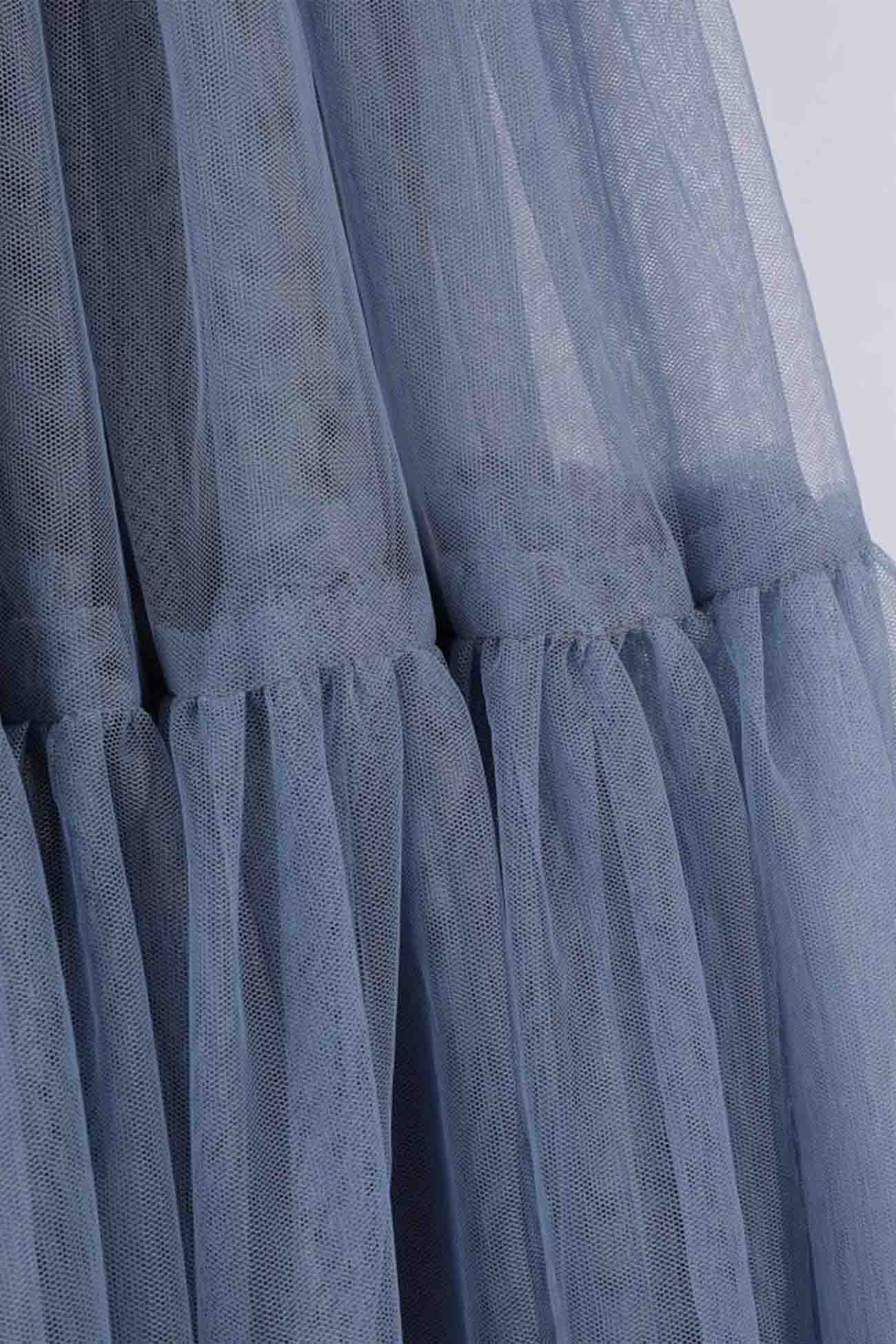 Color Mesh Patchwork Skirt