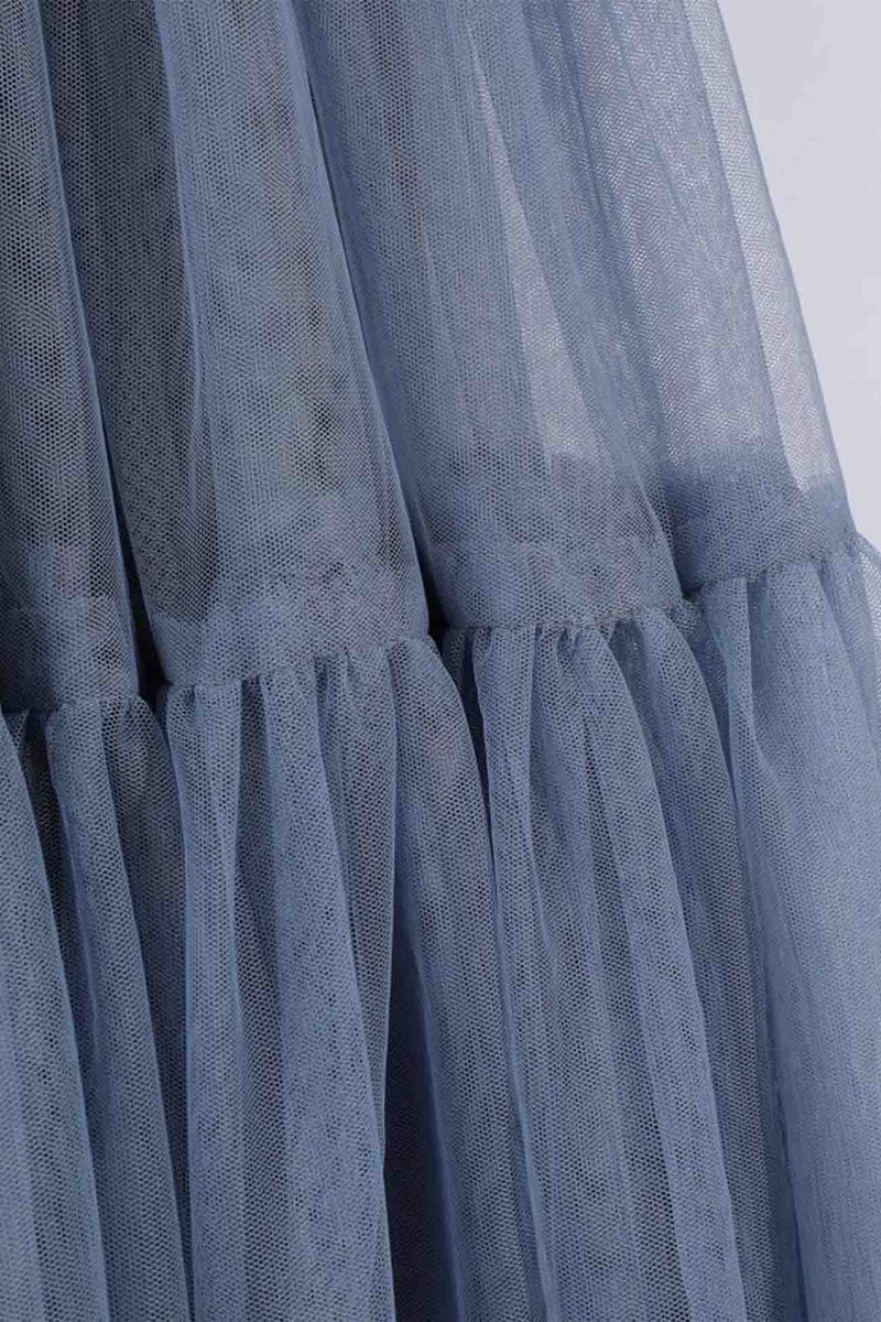 Color Mesh Patchwork Skirt