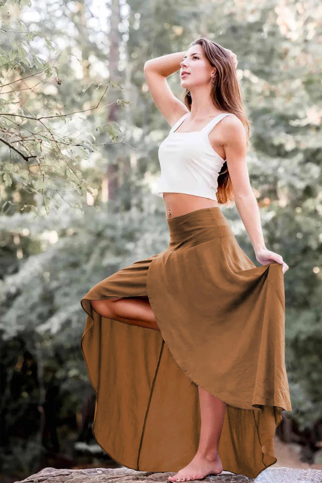 Color Ruffled Irregular Skirts