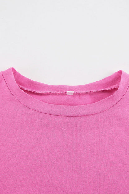 Crew Neck Slit Cotton Sweatshirt